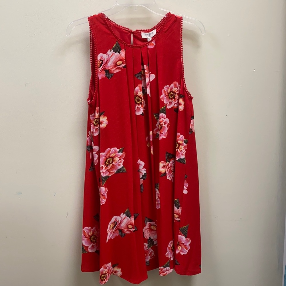 Red floral dress